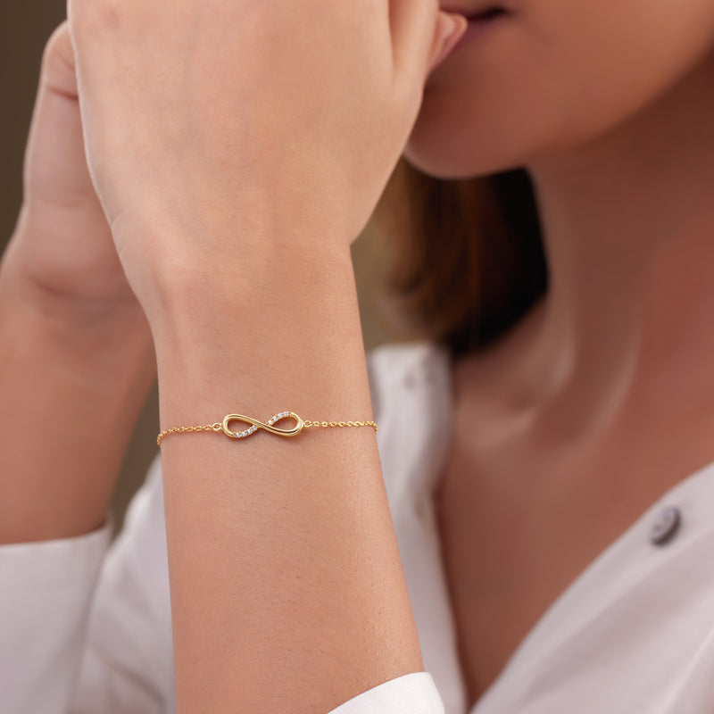 Carlton London Rose Gold Plated-Cz Studded Infinity Bracelet For Women –  Carlton London Online