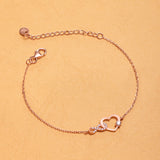 18K Rose Gold Plated Silver Infinity Heart Bracelet