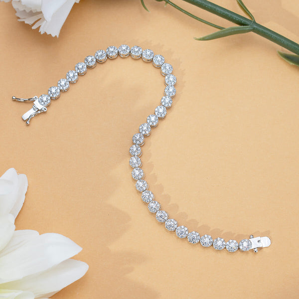 Silver Statement Circular Tennis Bracelet