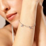 Silver Zircon Minimal Bow Bracelet