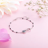 Silver Statement Zircon Infinity Evil Eye Bracelet