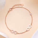 18K Rose Gold Plated Silver Infinity Bracelet