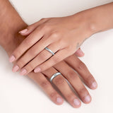 Silver Lovers Commitment Couple Rings