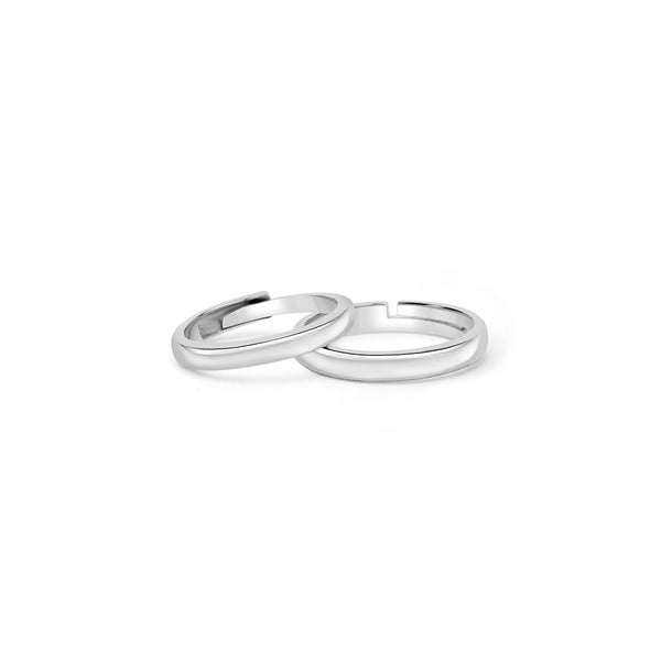 Silver Timeless Love Couple Rings