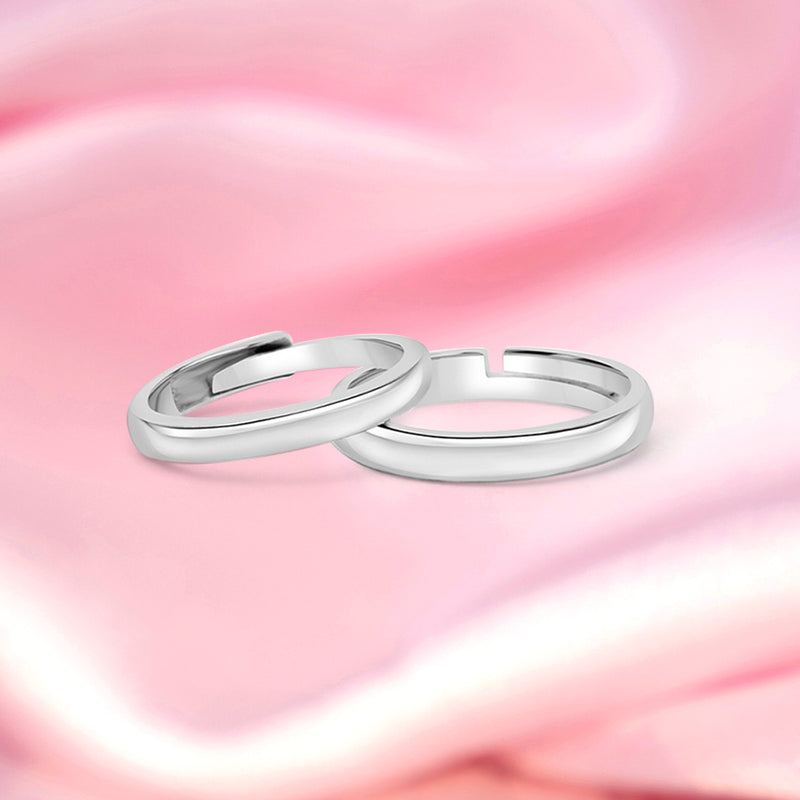 Silver Timeless Love Couple Rings