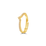 18K Gold Plated Studded Silver Ring