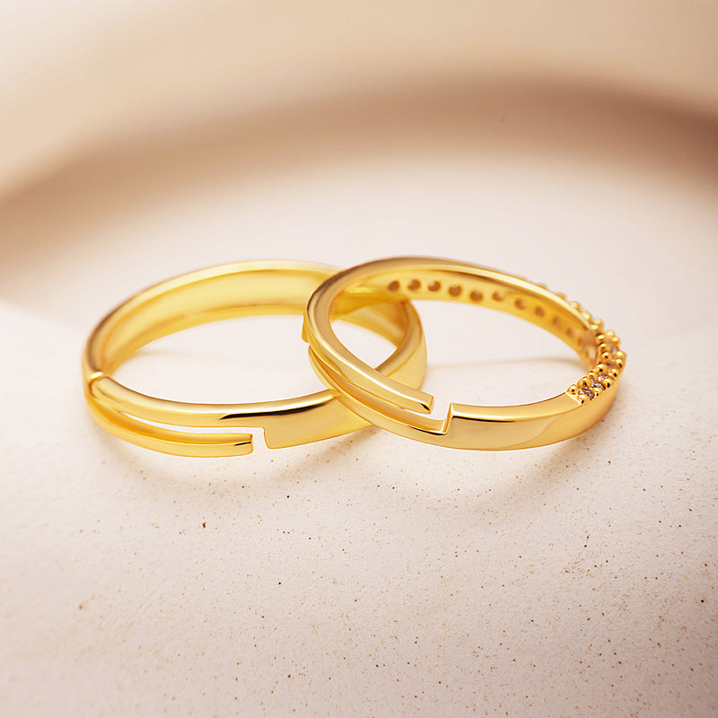 Amazon.com: Homxi Couple Rings with Engravings Couples Wedding Rings,Eternity  Rings Stainless Steel Gold Ring with 6/8MM Simple Round Anniversary Rings  Couple Size Women 5 + Men 6: Clothing, Shoes & Jewelry