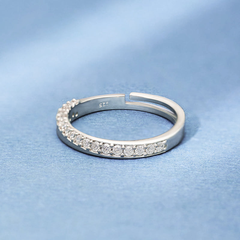 Precious Love Zircon Silver Couple Rings