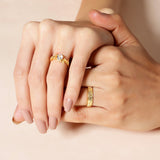 18K Gold Plated Silver Boundless Love Couple Rings