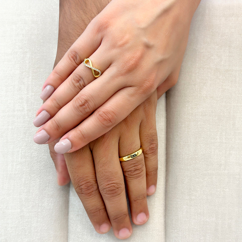 18K Gold Plated Silver Infinity Couple Rings