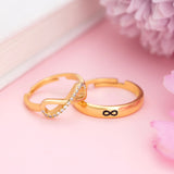 18K Gold Plated Silver Infinity Couple Rings