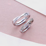 Silver Minimal Forever Bond Couple Rings