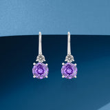Silver Lavender Slide-On Earrings