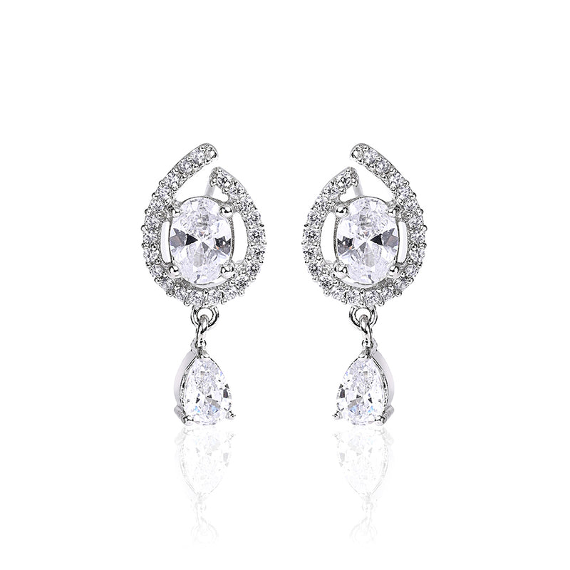 Elegant Silver Pear Drop Earrings