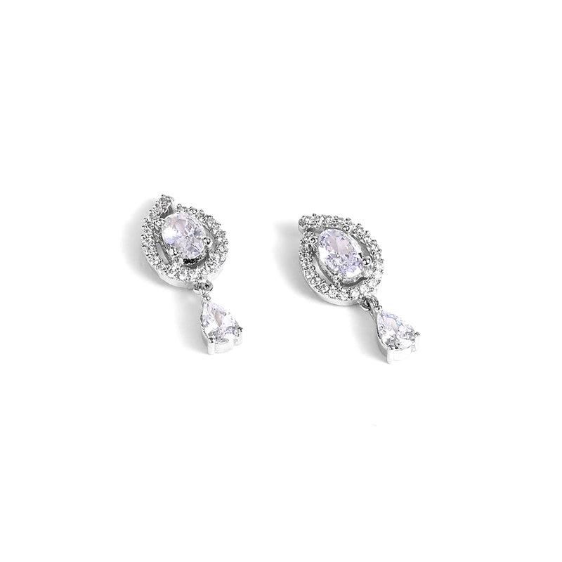 Elegant Silver Pear Drop Earrings