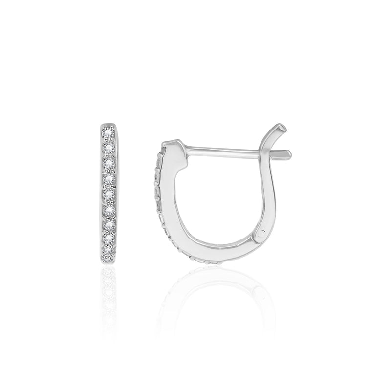 Classic Silver White Zircon Mini Hoop Earrings