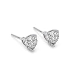 Heart Zircon Silver Earrings