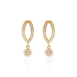 18k Gold Plated Silver Dangling Cluster Earrings