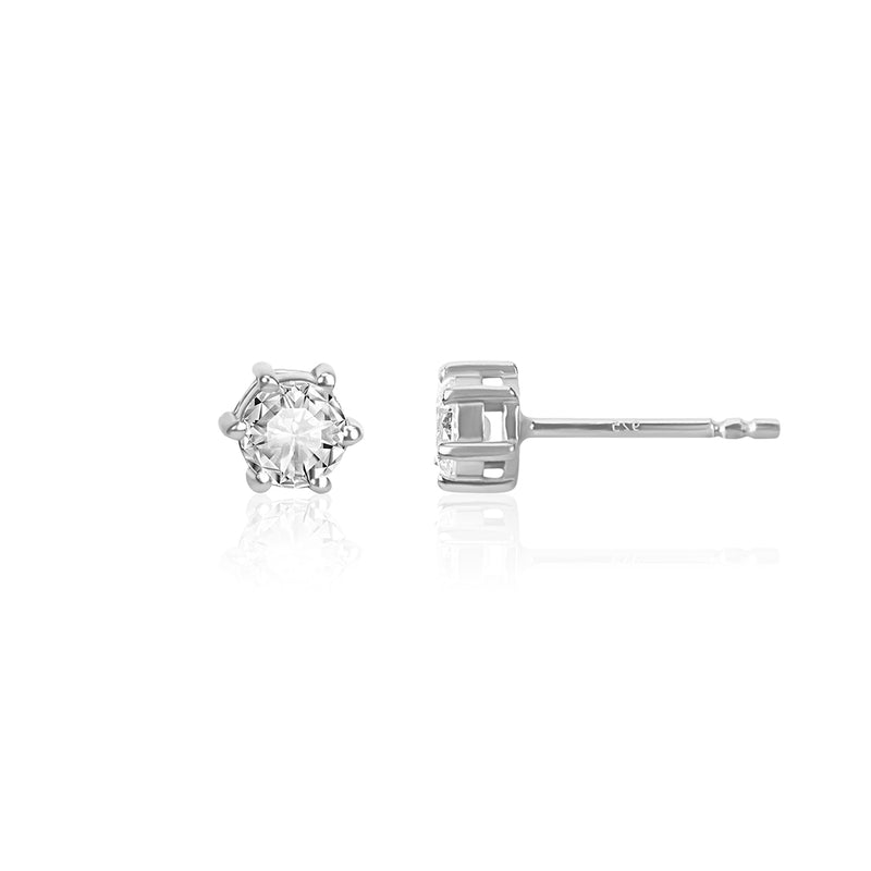 Everyday Silver Solitaire Mini Stud Earrings