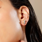 18K Gold Plated Silver Twin Zircon Studs