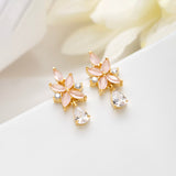 18K Gold Plated Silver Statement Zircon Danglers