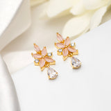 18K Gold Plated Silver Statement Zircon Danglers