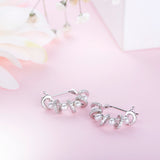 Silver Zircon Statement Pearl Hoops