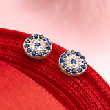 18K Rose Gold Plated Silver Evil Eye Studs