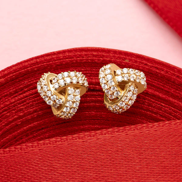 18K Gold Plated Silver Trinity Knot Earrings