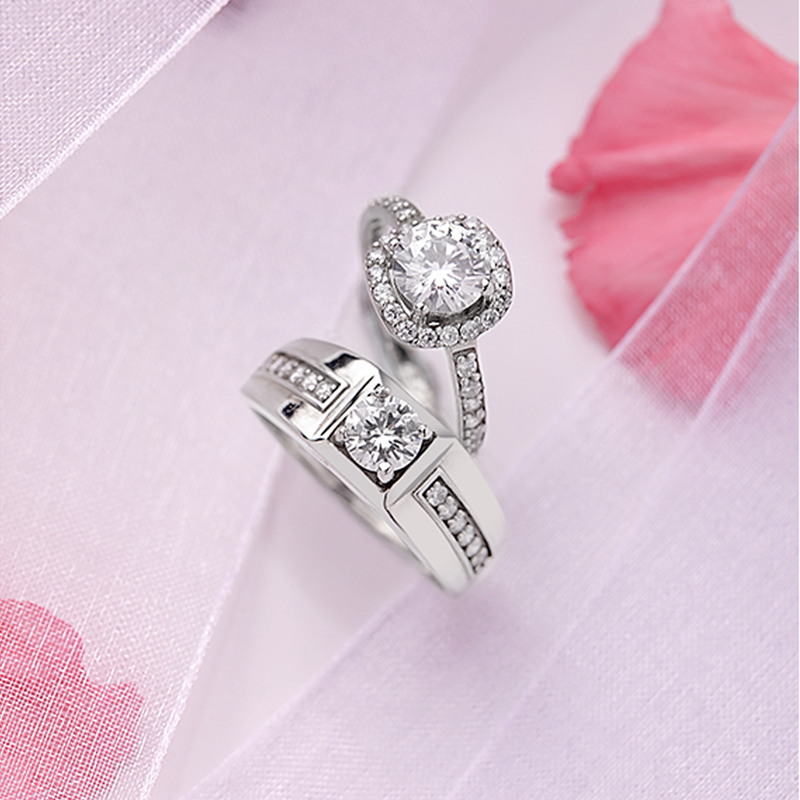 Buy Silver Gleaming Love Couple Rings Online March Jewellery