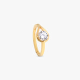 18K Gold Plated Silver Encircle Solitaire Ring