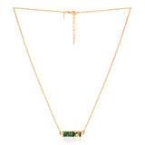 18k Gold Plated Silver Emerald Copper Turquoise Set