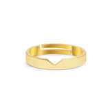 18K Gold Plated Silver Minimal Men's Ring