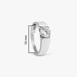 Silver Classic Solitaire Men's Ring