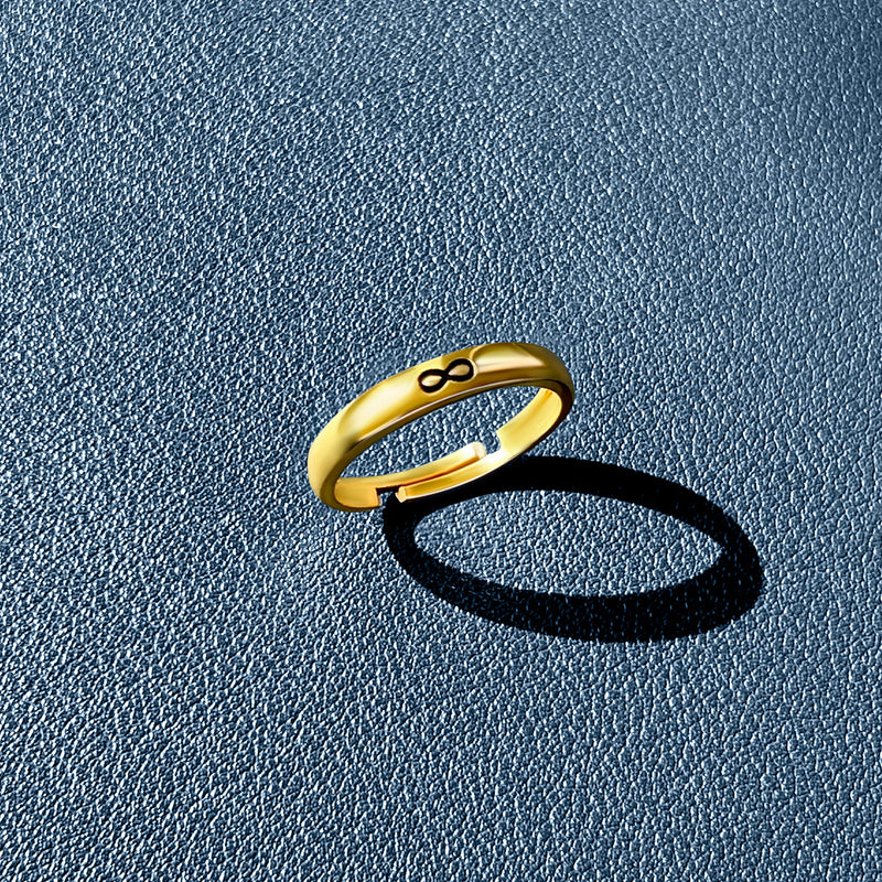 18K Gold Plated Silver Infinity Enamel Men's Ring