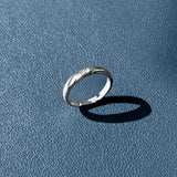 Silver Minimal Zircon Men's Ring