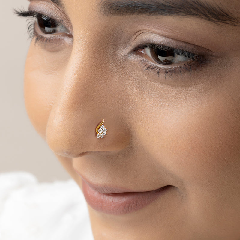 Set of 3 - 18K Gold Plated Silver Zircon Nose Pins