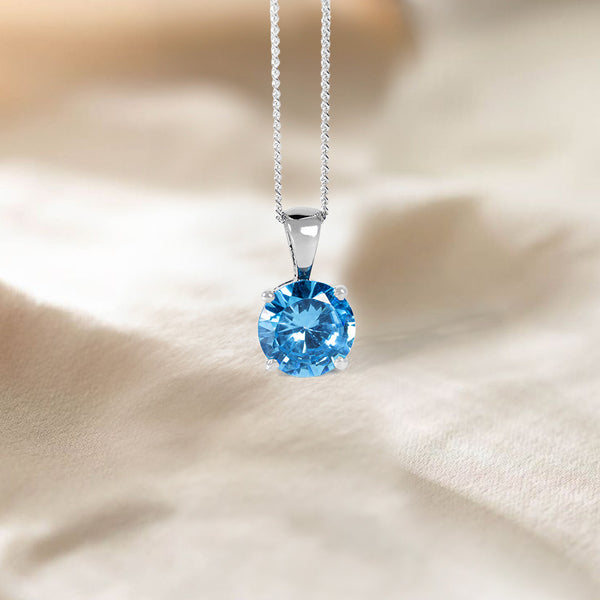 Aqua Blue Silver Necklace