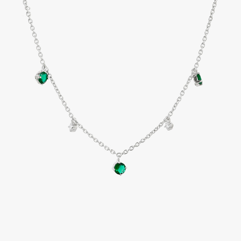Green Silver Starlight Necklace