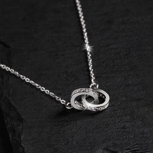 Silver Entwined Ring Necklace