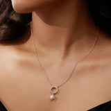 Circle Of Life Silver Pearl Necklace