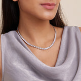 Statement Solitaire Classic Silver Necklace