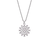 Silver Zircon Cluster Necklace