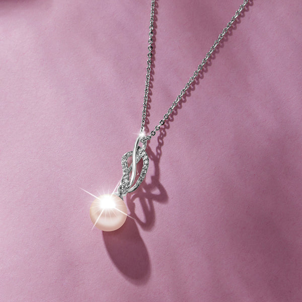Twisted Fresh Water Pearl Silver Necklace