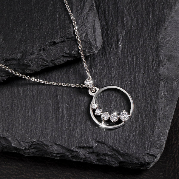 Classic Round Silver Journey Necklace