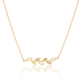 18k Gold Plated Silver Leaf Zircon Necklace