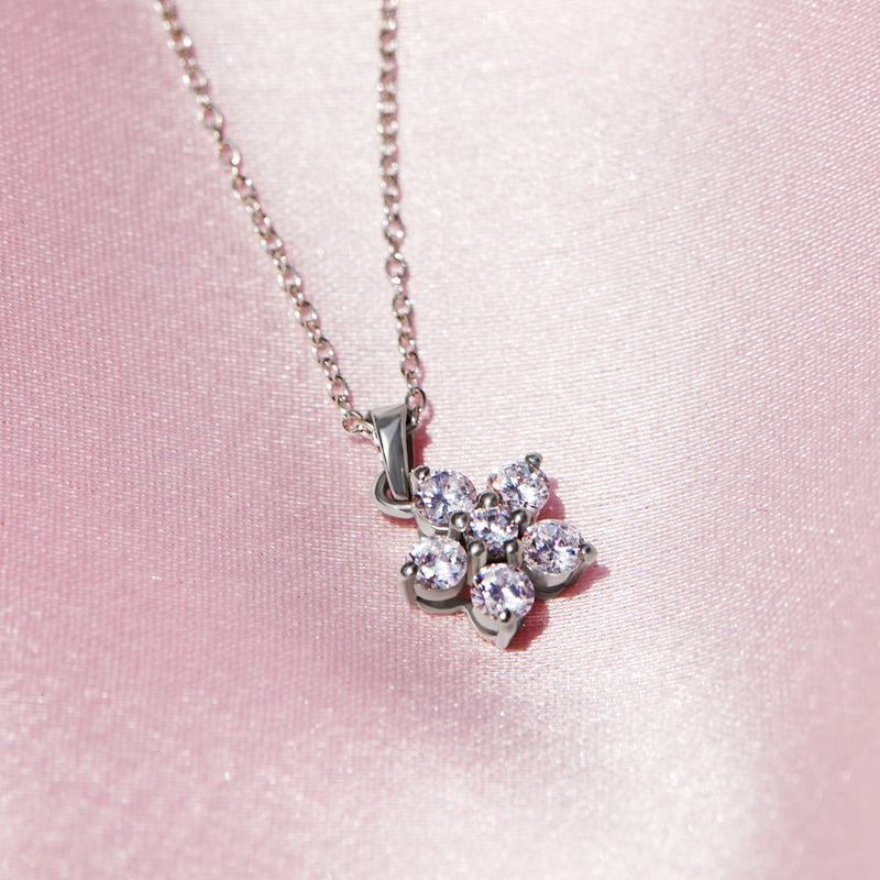 Classic Mini Flower Silver Necklace