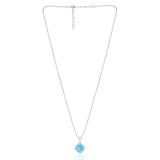 Blue Topaz Twisted Wire Silver Necklace