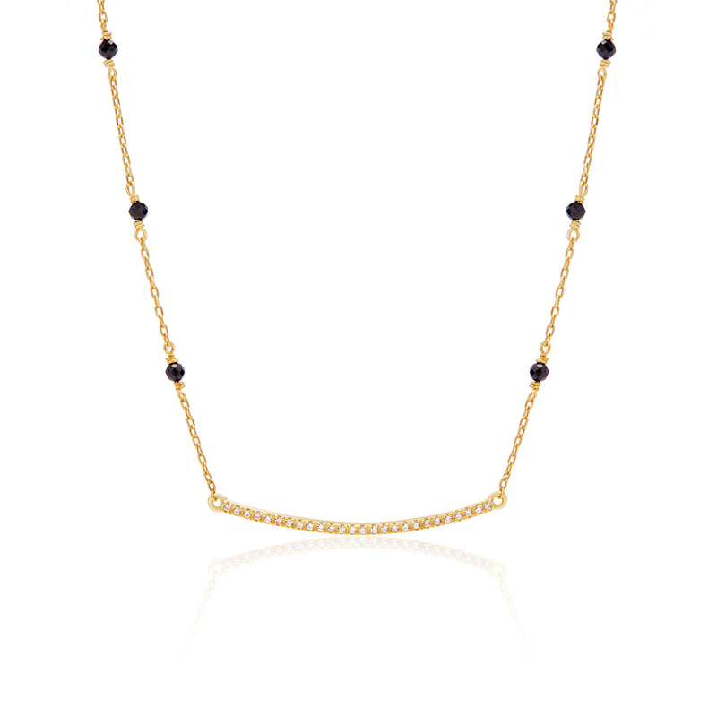 18k Gold Plated Zircon Studded Silver Mangalsutra