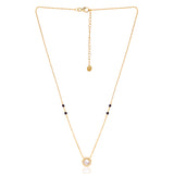 18k Gold Plated Round Solitaire Silver Mangalsutra